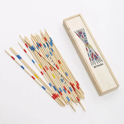 Classic Wooden Pick Up Sticks Game Colorful Development Interactive Learning Fun Family Party Multiplayer Puzzle Toy Kid Adult