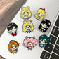 8pcs Sailor Moon Enamel Brooch Set Tsukino Usagi Cartoon Character Fashion Metal Badges Accessories for Backpacks And Clothing