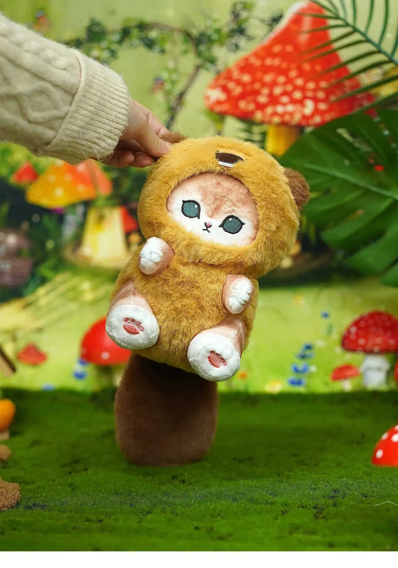 Kawaii Keychain Pendant Cartoon Mofusand Shark Cat Cross-Dressing Doll Backpack Decor Toys