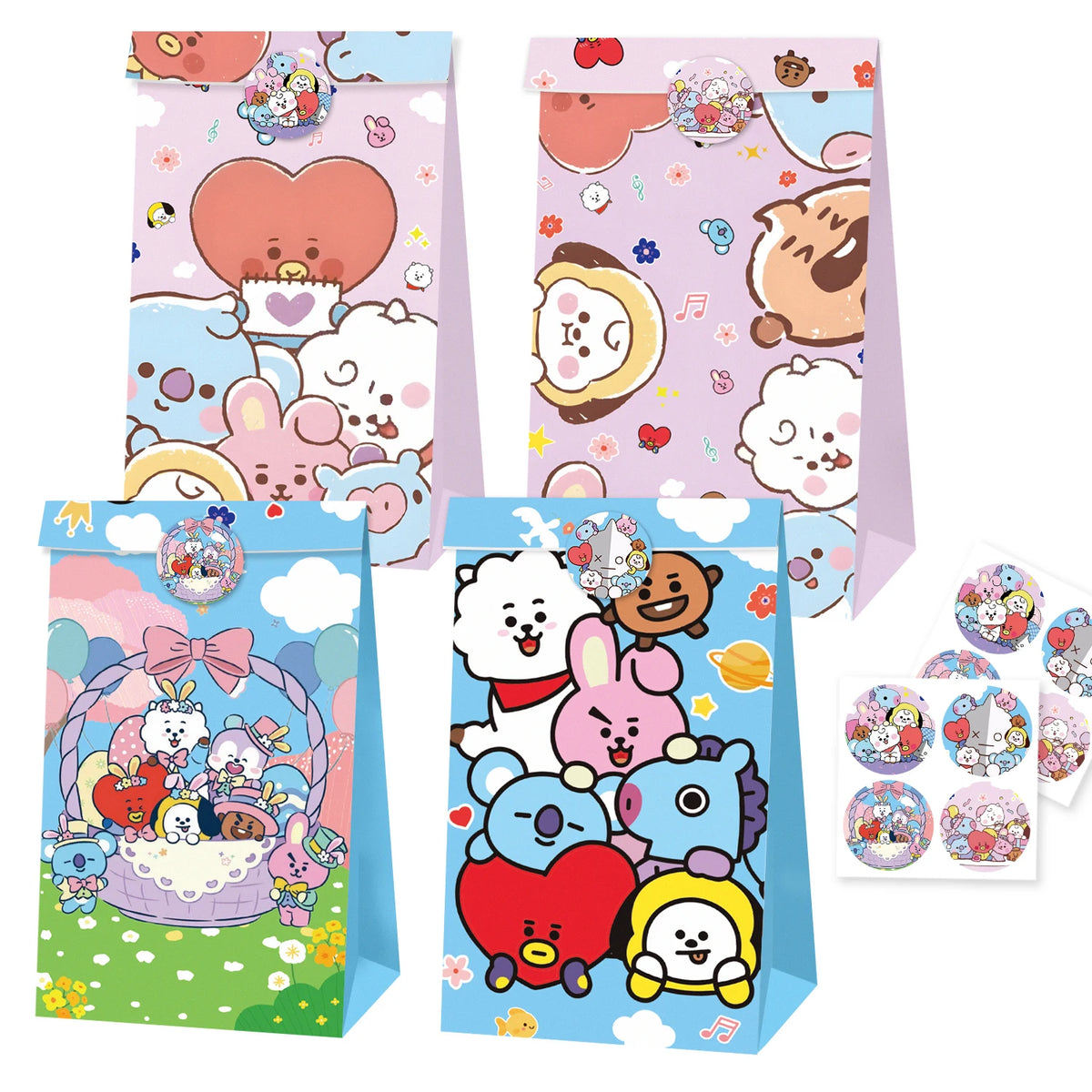 BT21 Cartoon Party Festival Limited Edition Gift Bag Birthday Party Companion Gift Storage Cute Appearance Candy Packaging Paper