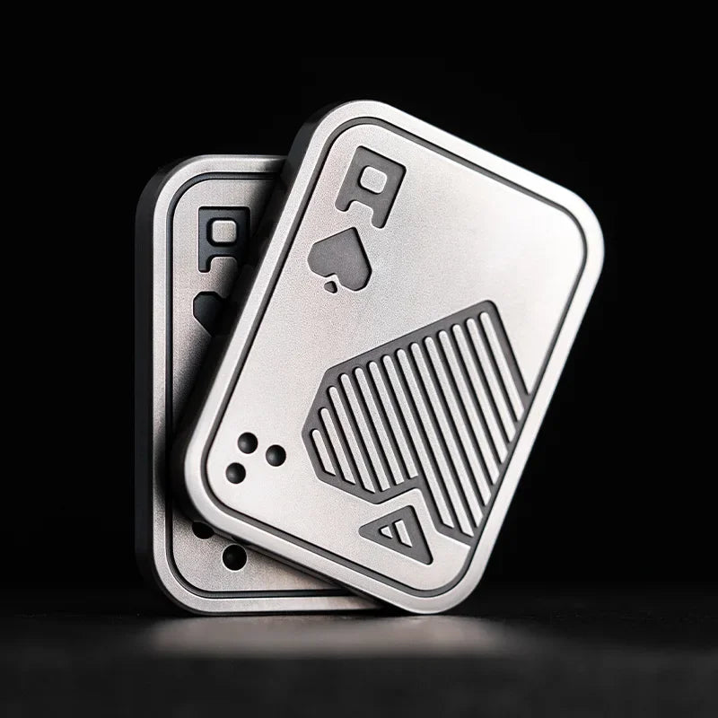 New Stress Relief Push Card Metal Fingertip EDC Poker A K King Gyro Toy for Office Adults Anti Anxiety Fidget Papa Coin