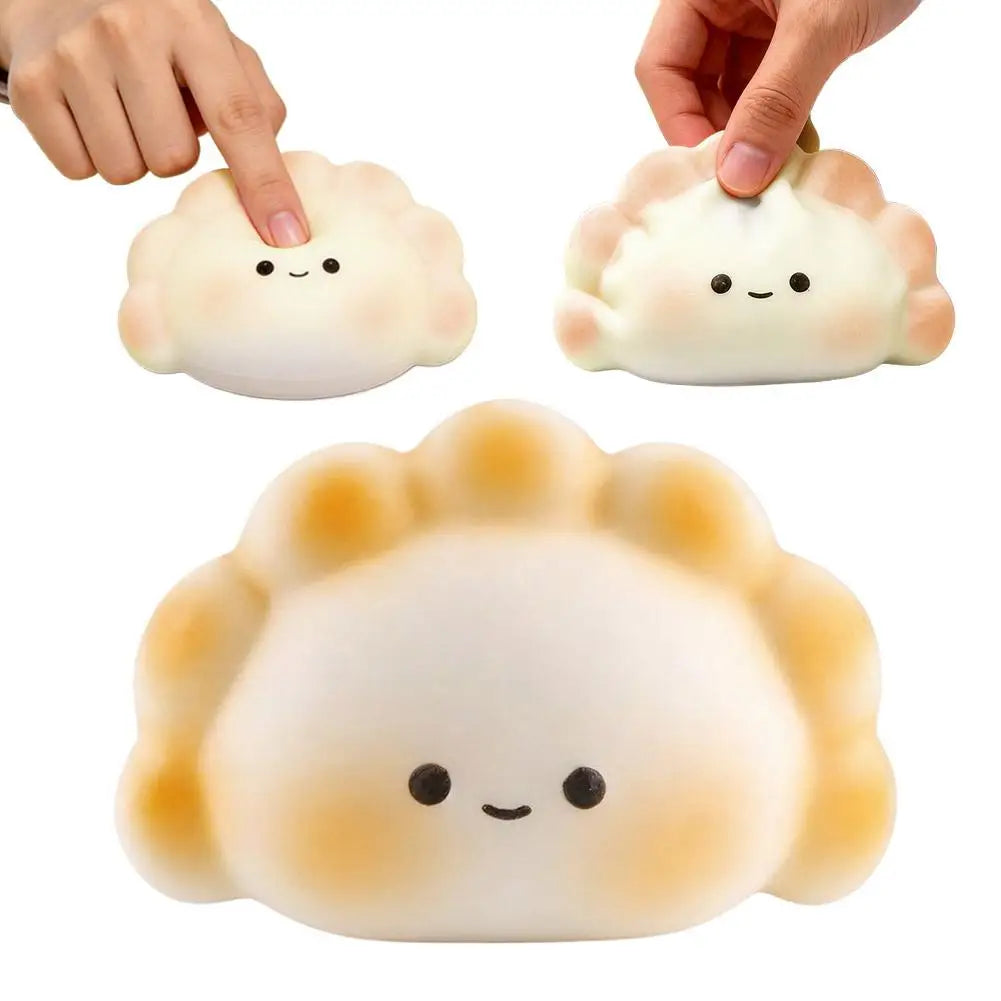 Cute Dumpling Squishies Slow Rising Fidget Sensory Toy Kawaii Steam Bun Stress Relief Squeeze Toy for Kids Adults Gift