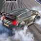 1:24 Scale 4WD Drift RC Car 2.4G Remote Pearl Finish Large Tail Fin Replaceable Racing Drift Wheel Front Rear LED Light Toy Car