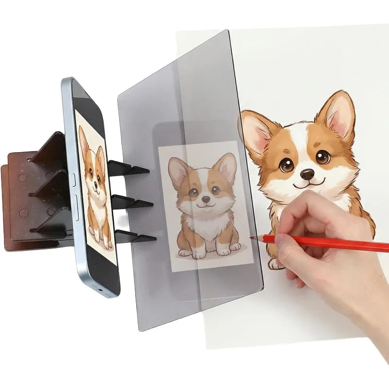 1pc Optical Tracing Drawing Board Portable Image Copy Sketch Tool PMMA Lens Phone Stand for Beginner Artist Painting