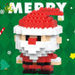 HUIQIBAO Children Mini Christmas Tree Santa Claus Model Micro Bricks Building Block DIY Snowman Elk Bricks Toys for Adult Gift