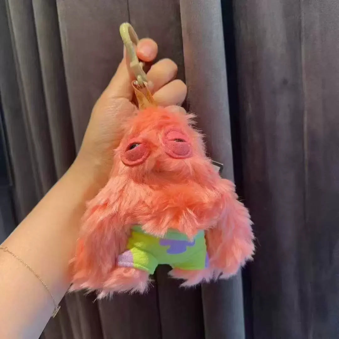 Original Fuggler SpongeBob Patrick Keychain Bag Charm for Backpack Decoration Soft Plush Doll Teeth Monster Ugly Cute Funny Toy