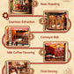 ROKR Wooden 3D Puzzle Dream Coffee Factory Music Box Model Building Kit 593-piece DIY Miniature House Kit with LED Light Unique Home Decor Gift for Adults Women