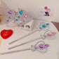6pcs Rhinestone Tiara Crown and Magic Wand With Glitter Crystal Head Hoop Jewelry Hair Accessories For Girls Teens Birthday Gift