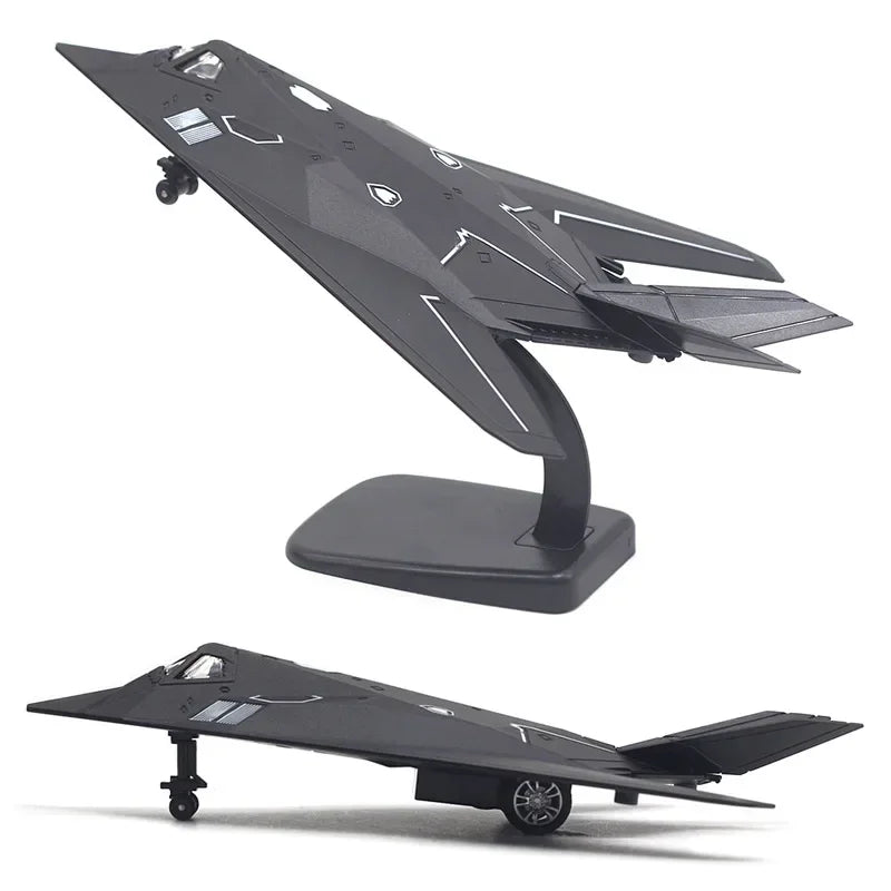 American Nighthawk F-117A Stealth Combat Aircraft Model Simulation Alloy Aircraft Children's Toy Fighter Model Wall Ornament