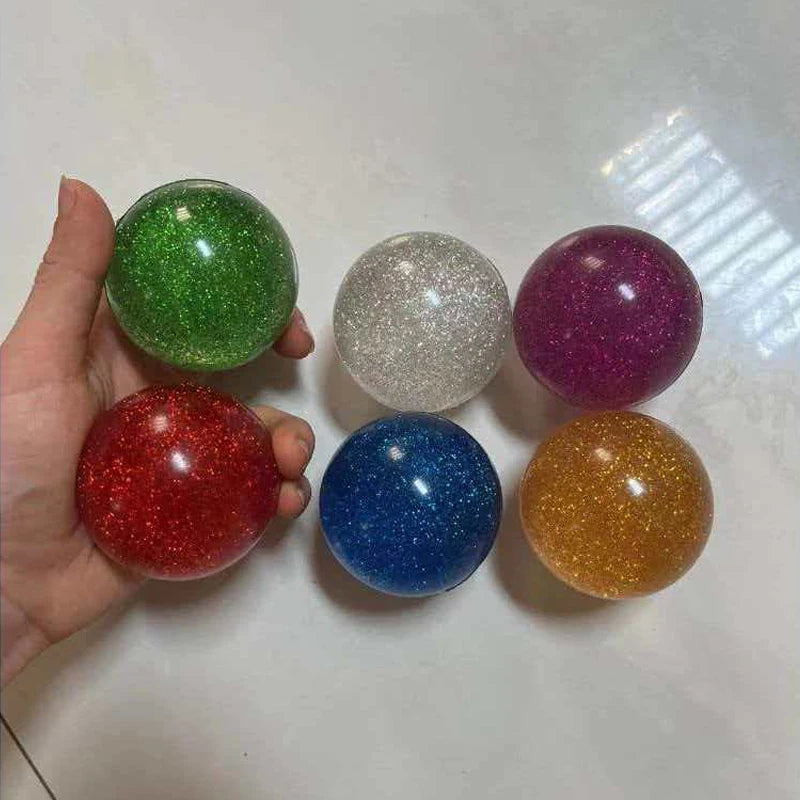 1PCS Glitter Large Rubber Bouncy Balls 55MM Balle Rebondissante Party Favors Stocking Stuffers Gifts For Kids Boys Girls