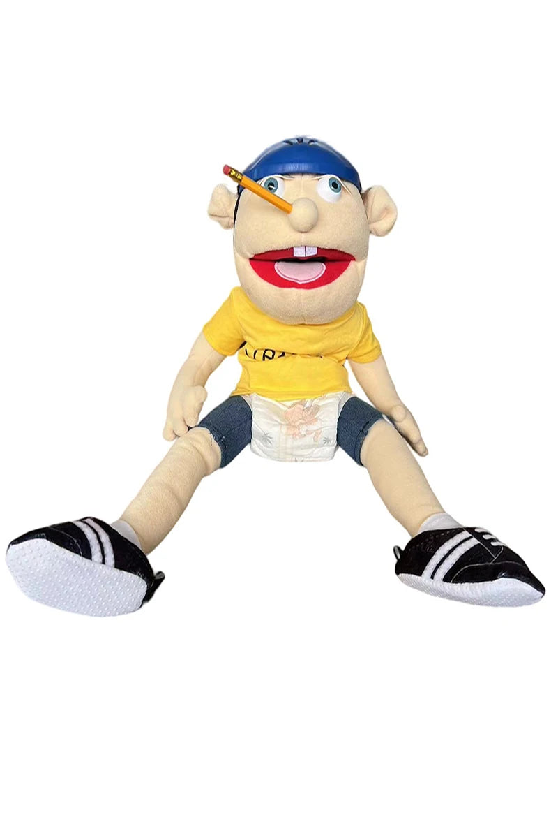 New Jeffy Hand Puppet Children Hand Puppets Talk Show Party Prop Weird Open Mouth Jeffy Boy Hand Puppet Boys Girls