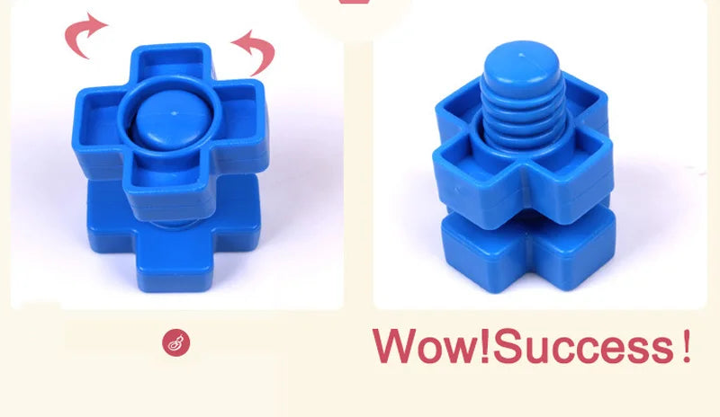 5Set Screw Building Blocks Plastic Insert Blocks Nut Shape Toys for Educational Toys Montessori Scale Models Gift