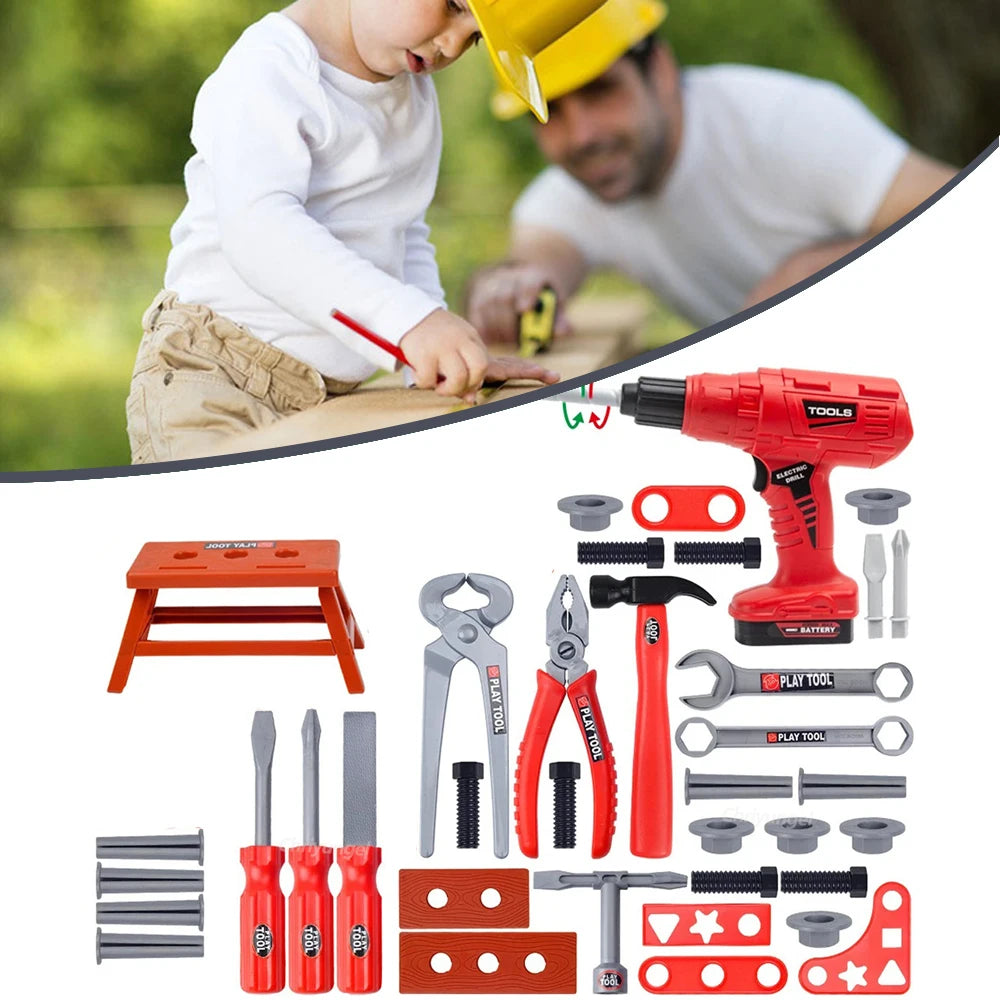 38/42 PCS Pretend Tools Kit Kids Play Repair Tool Set Plastic Construction Toys with Screwdrivers for Toddler Boys Girls Child