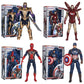 8pcs 18CM Avengers Collection Iron Man Spider Man Thanos Spider Captain Thor Hulk Transfiguration Action Decoration Toy Gift