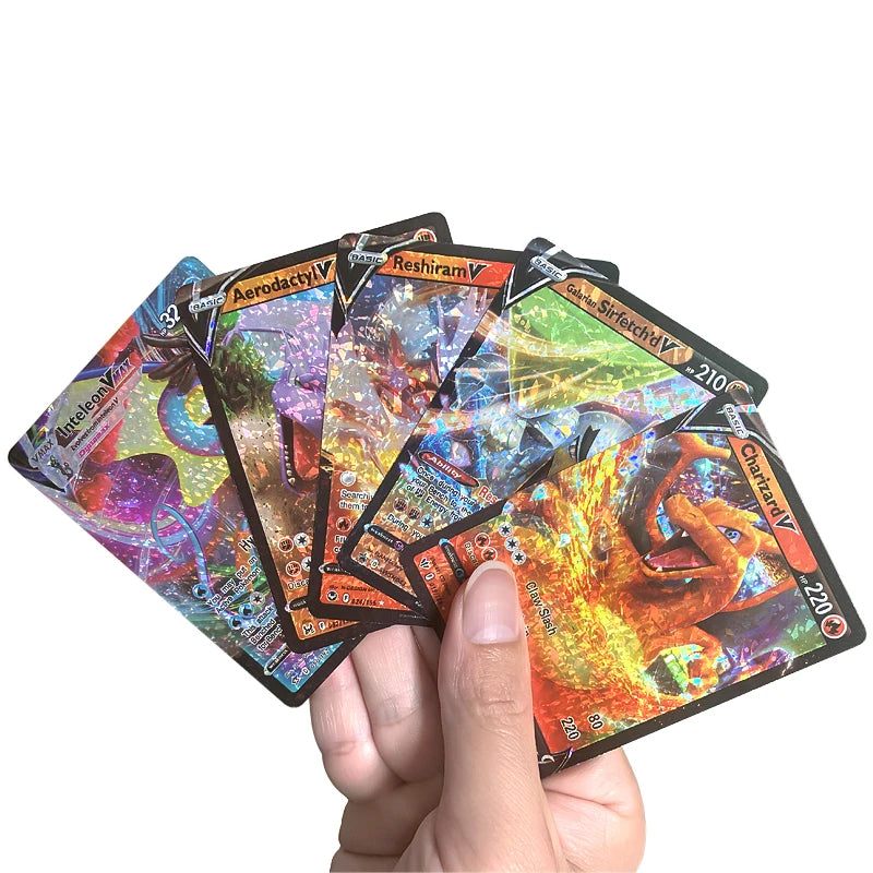 81-15Pcs Pokemon Cards Gold Silver Vmax GX Card Collection Battle Trainer Card Spanish English French Child Toys Christmas Gifts