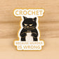 Cartoon Black Cat Crochet Enamel Pin Animal Badges on Backpack Brooches for Women Metal Lapel Pins Cosplay Accessories Toys Gift