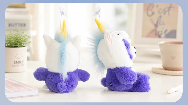 Care Bears 20cm Unicorn Hood Plush Suction Cup Ornament Wall Car Mirror Hanging Decor Cute Kawaii Stuffed Bear Toy Gift for Kids
