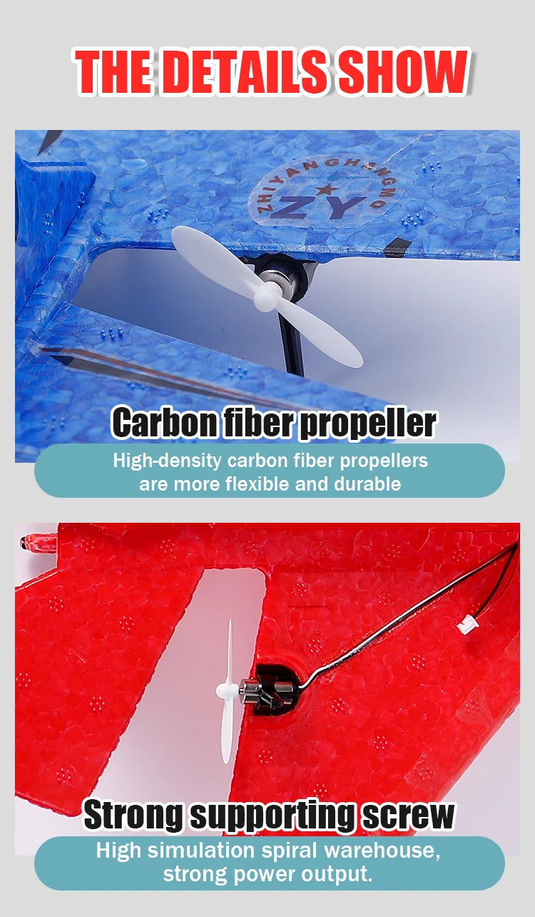 Parkten 2.4G 2CH Glider RC Ariplane P320 Fixed Wing Fighter Aircra Hand Throwing Foam Outdoor Toys For Boys Birthday Gift
