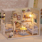 Kitten Mini Doll House 3D Puzzle Assembly Model Building Kit Creative Room Bedroom Decoration With Furniture Wooden Crafts Gifts