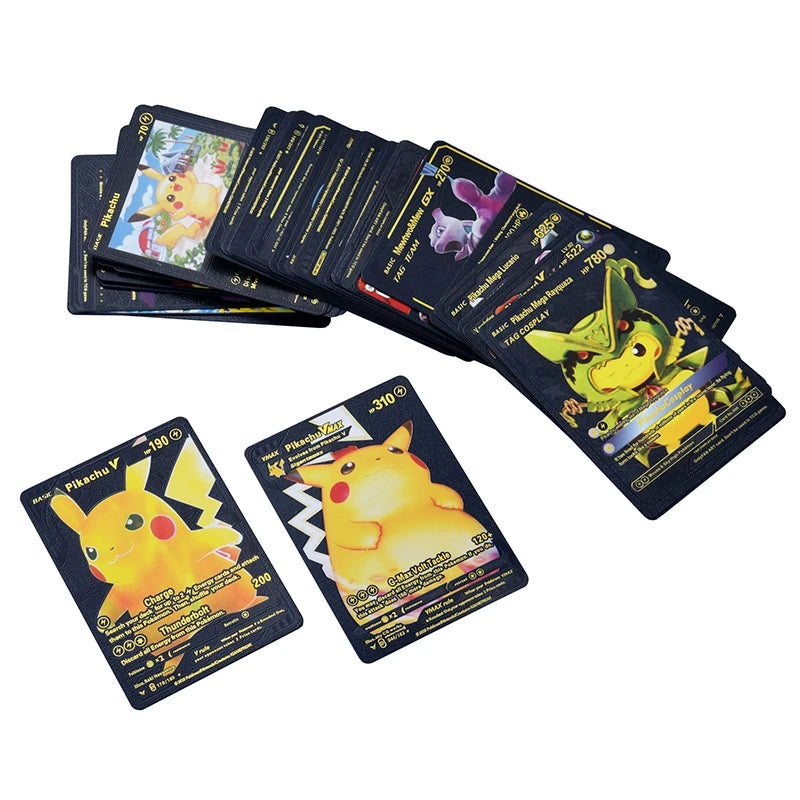 81-15Pcs Pokemon Cards Gold Silver Vmax GX Card Collection Battle Trainer Card Spanish English French Child Toys Christmas Gifts