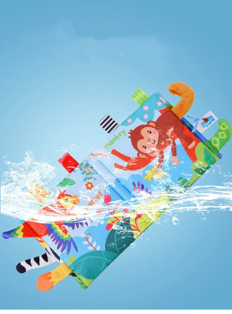 New 3D Visual Tail Cloth Book Baby Tear Resistant Biteable Cognitive Tool Interactive Parent-Child Fun Toddlers Enlighten Toys