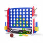 4-in-1 Giant Connect Game Set Adjustable Height, Basketball Hoop, Ring Toss and Net Jumbo Outdoor Yard Game for Families Events