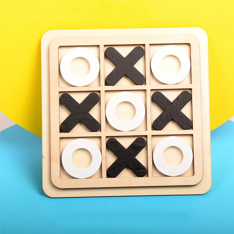 Montessori Chess Play Wooden Jigsaw Toy Game Interaction Puzzles Training Brain Learing Early Educational Toys For Children Kids