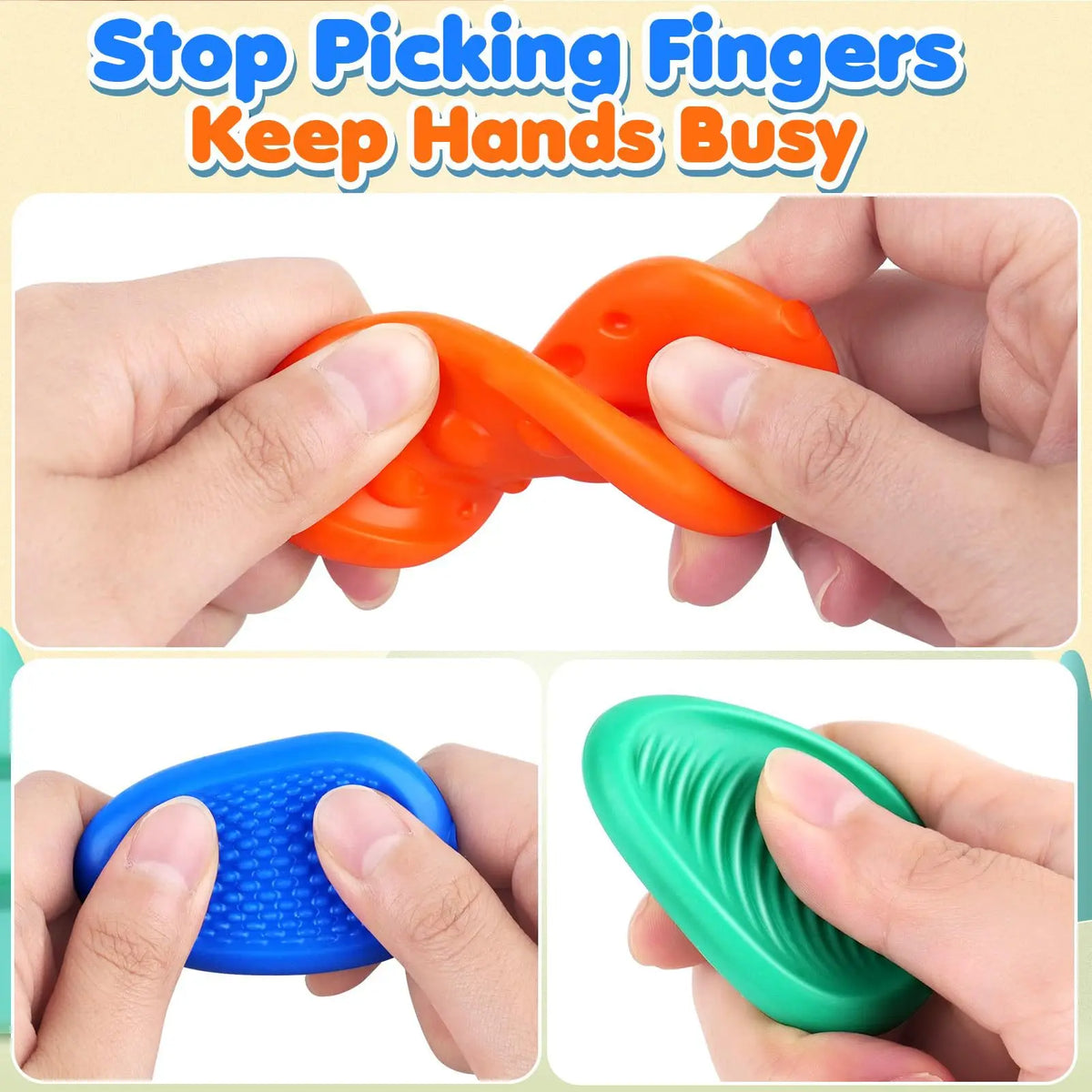 Silicone Sensory Strip Fidget Toys Kids Autism Decompression Calming Fidgeting Toy Adults Stress Desk Anxiety Relief Sensory Toy