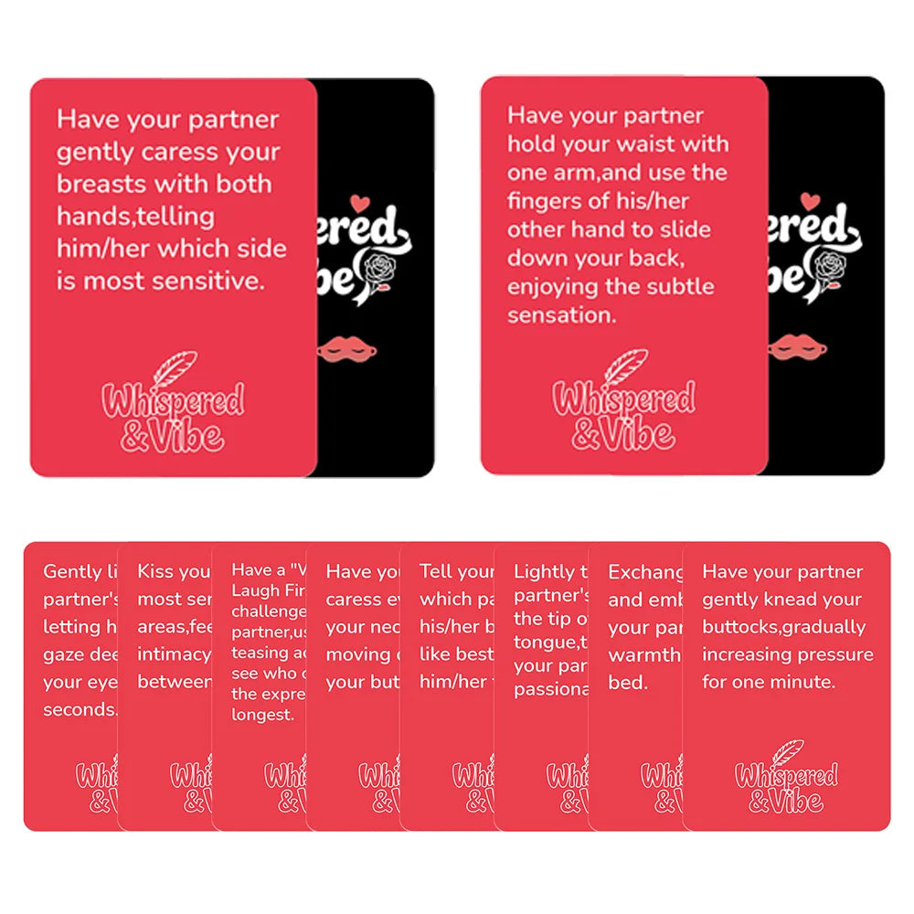 “Whispered & Vibe” Couple's Intimacy Card Game—50 Flirty Challenges and Romantic Tips, the Perfect Anniversary Gift for Couples