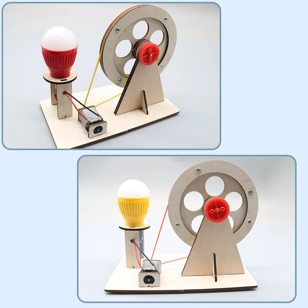 Funny DIY Mini Hand Crank Generator DIY Science Experiment Kit & Education Model Toy For Children Gift Toy Project