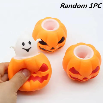 Squishy Squeeze Fidget Toys Halloween Pumpkin Ghost Cup Funny Prank Joke Novelty Stress Relief Party Favors Adults Creative Gift