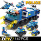 NEW Engineering Cement Mixer Engine Mini Loader Truck Special Police Car Classic Model Building Blocks Sets Bricks Toy City