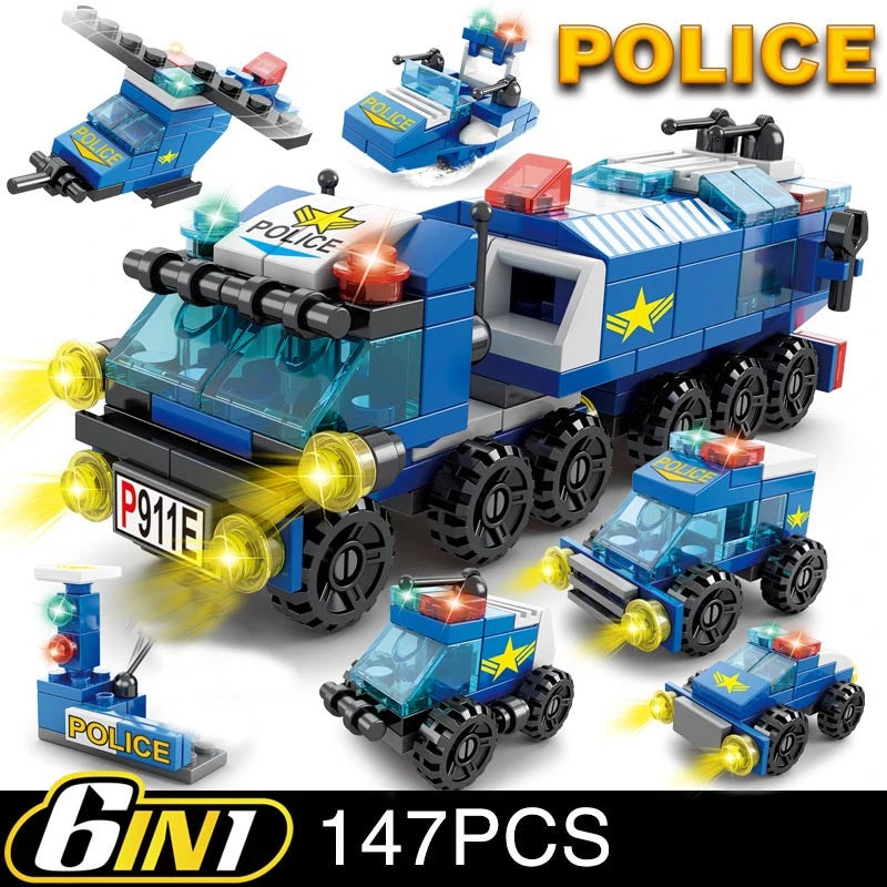NEW Engineering Cement Mixer Engine Mini Loader Truck Special Police Car Classic Model Building Blocks Sets Bricks Toy City