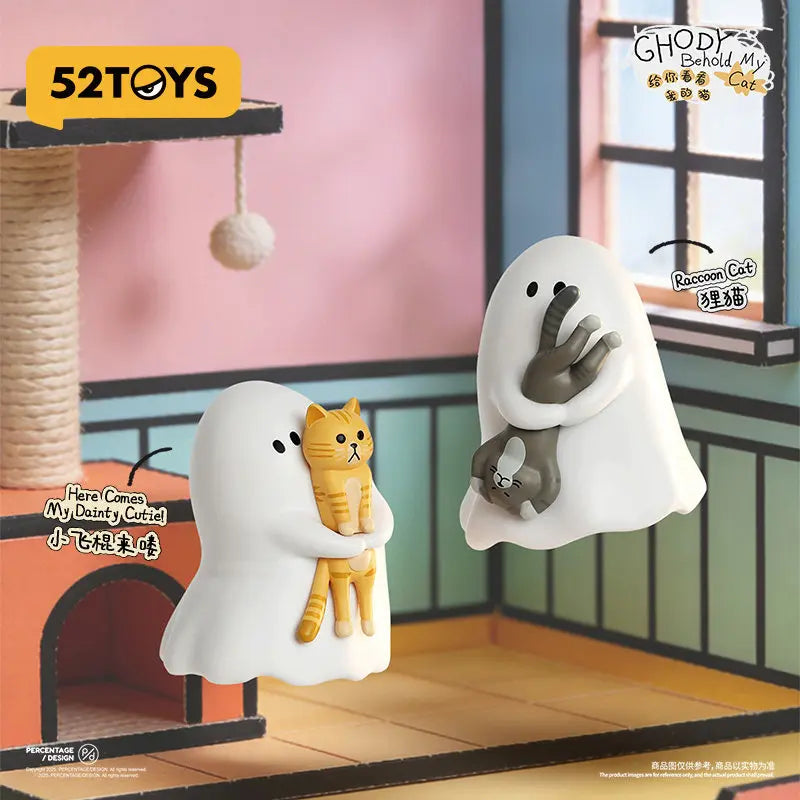 52toys Ghost Behold My Cat Series Blind Box Each Style With A Luminous Effect Car Decorative Ornament Model Mystery Box Fun Gift