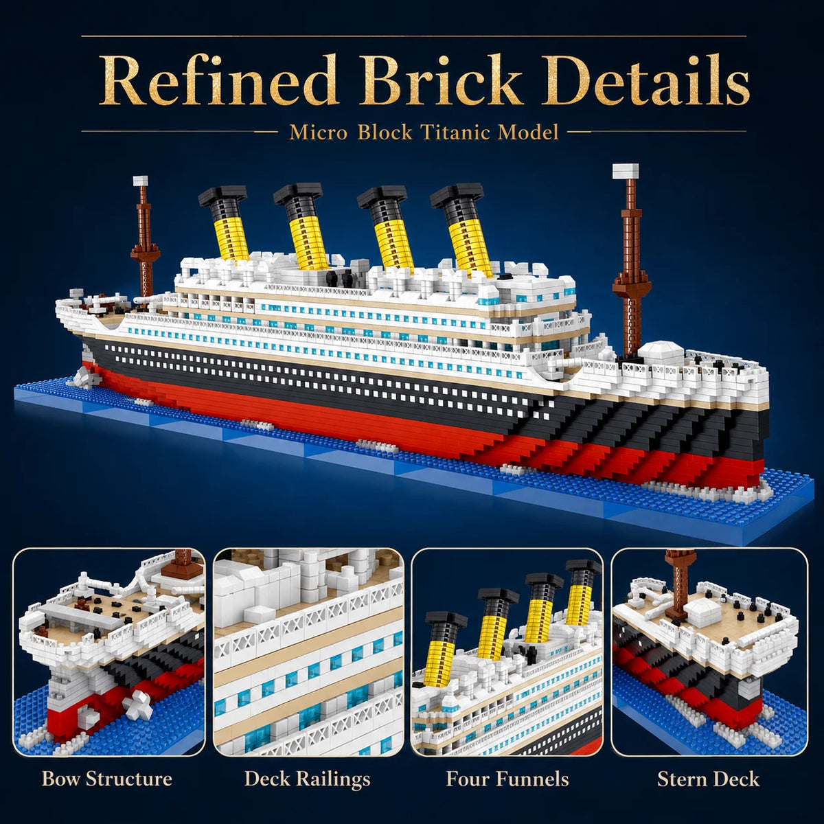 4404PCS Titanic Building Blocks Cruise Ship Mini Assemble Bricks Model Toys Kits Desktop Decoration Ornaments Gifts For Adults