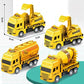 4 Pcs Small Construction Vehicles, Pull Back & Go Friction Powered STEM Toys for Toddlers, Travel Car Toys Age 3-5 Birthday Gift