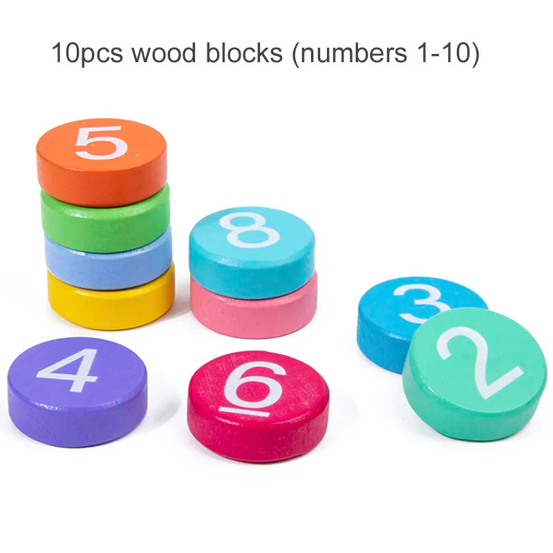 Children's Wooden Number Board Cognitive Matching Addition Subtraction Operation Montessori Logical Thinking Training Math Toys