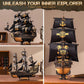 Robotime 3D Puzzle Wooden Seahouse Barque Model Kits Build Home Desk Decoration Gift For Teens and Adults