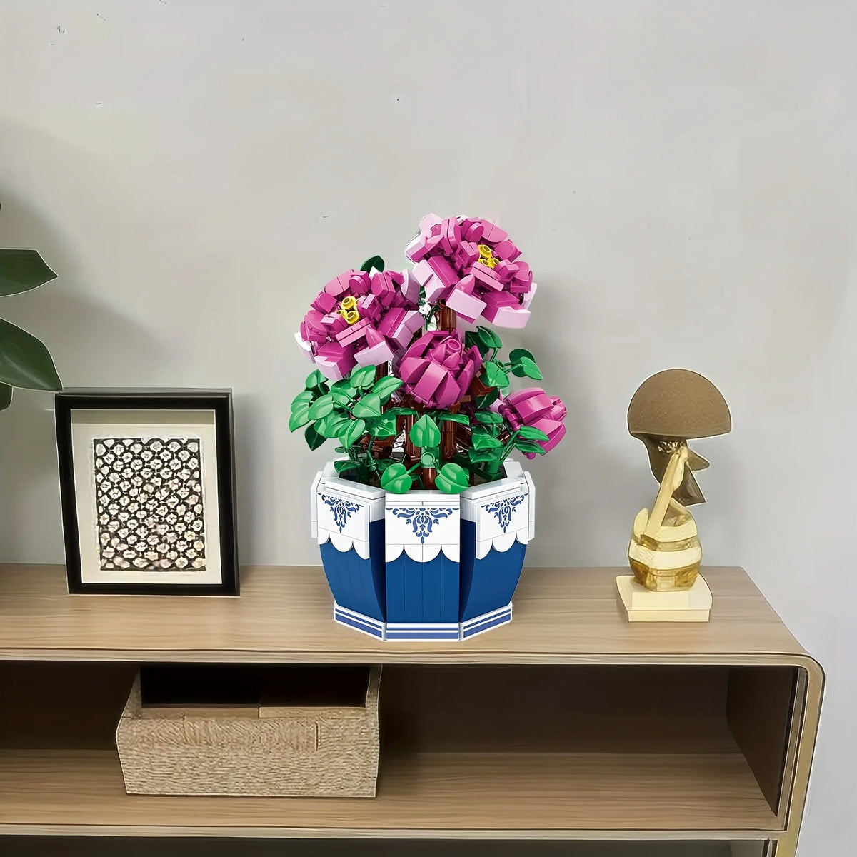 Flower Bouquet Exquisite Peony Building Blocks Kit Flower Home Decoration Bricks Set Gift for Valentine's Day Mother's Day Adult