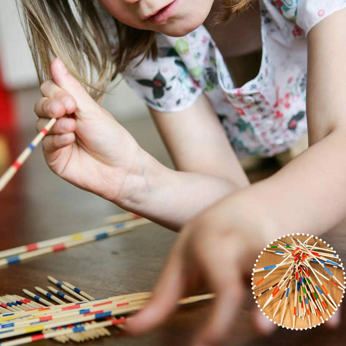 Classic Wooden Pick Up Sticks Game Colorful Development Interactive Learning Fun Family Party Multiplayer Puzzle Toy Kid Adult