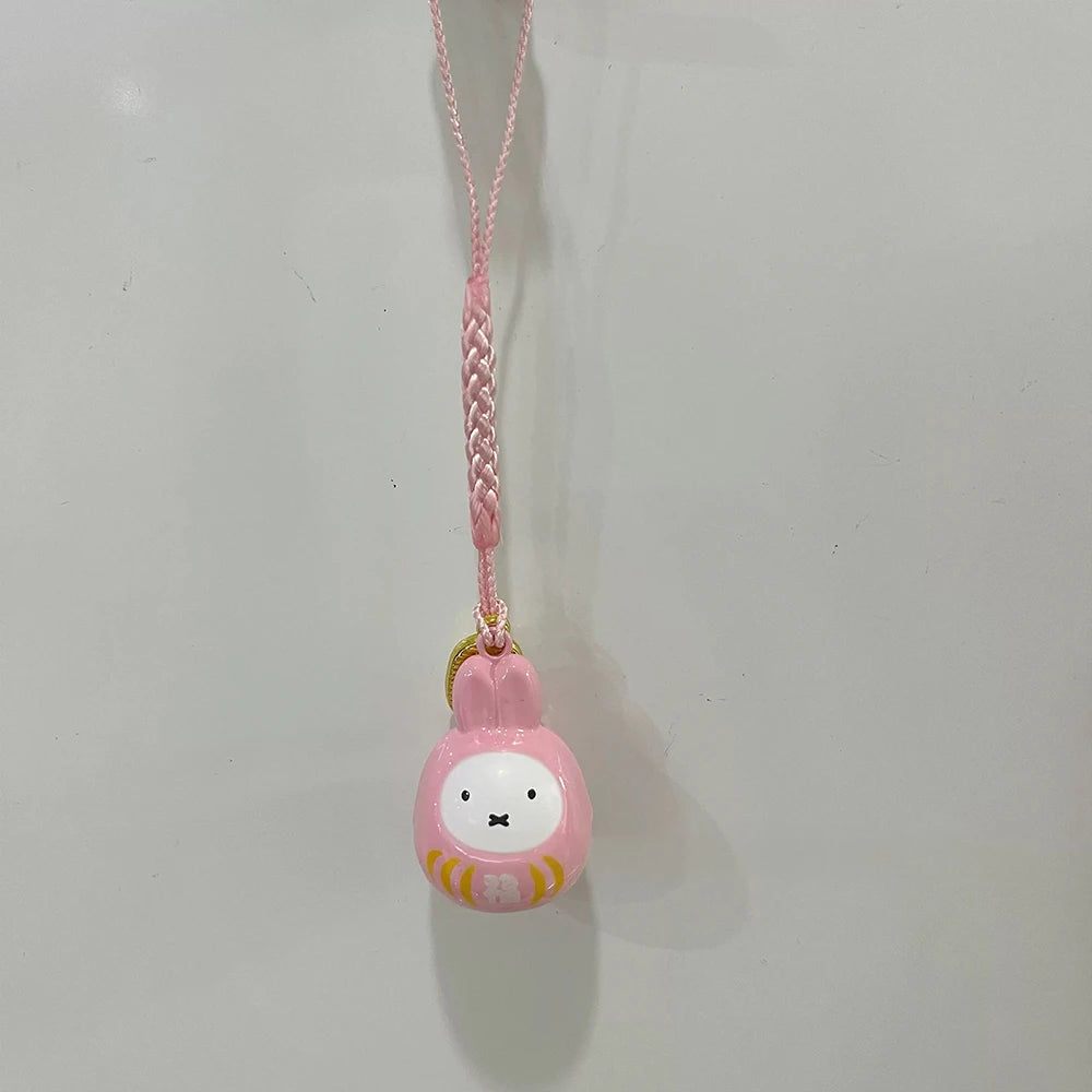 Kawaii Miffy New Small Bell Pendant Cartoon Rabbit Japanese Style Braided Rope Mobile Mobile Phone Chain Girl Birthday Gift