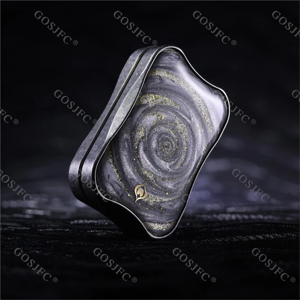 Peacock Aura Sand Slim Pro Unlimited Pushing Slider Fidget Slider Stainless Steel Titanium Zirconium Stress Relief Toy For Adult