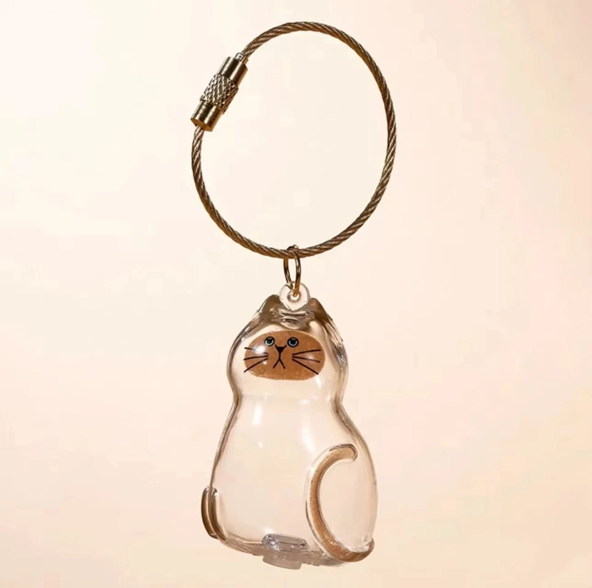 Cat Fur Memorial Charm Resin Keepsake Capsule for Pet Hair Portable Keychain Pendant for Hair Rainbow Bridge Pendant