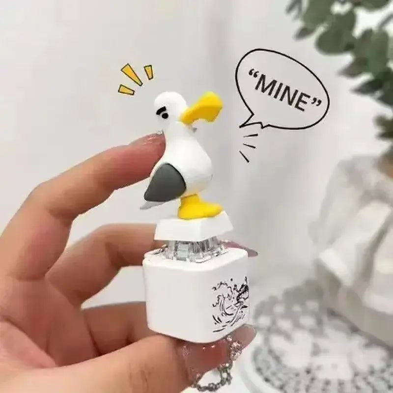 Mine Seagull Keycap Keychain Luminous Sounding Stress Relief Creative Fidget Toy Portable Electronic Pendant For Friend Relax