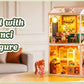 Rolife Super Creator Serious DIY Miniature House Kit Mini Dollhouse Model Building Kit with LED Light Home Decor(DW026/27/28)
