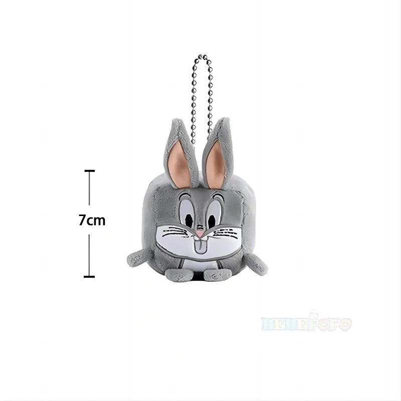 Looney Tunes Bugs Bunny 7cm Plush Keychains Pendant Tweety Bird Lola Bunny KeyRing Anime Movie Doll Key Chain Toys Gift