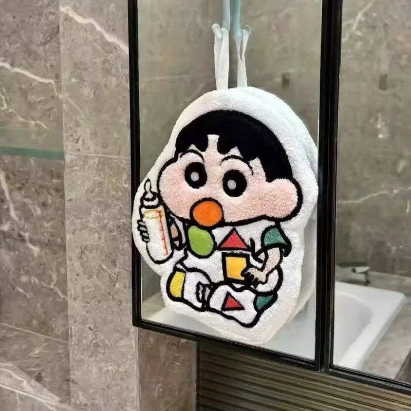 Cartoon Xiaoxin Kitchen Hand Towel Hanging Cute Thickened Bathroom Household Water Absorbent Towel Non Shedding Dish Cloth
