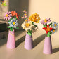 HUIQIBAO MOC Eternal Flower Bouquet with pot Micro Building Block Sunflower Rose Mini Model Brick Toy home Desk Decoration