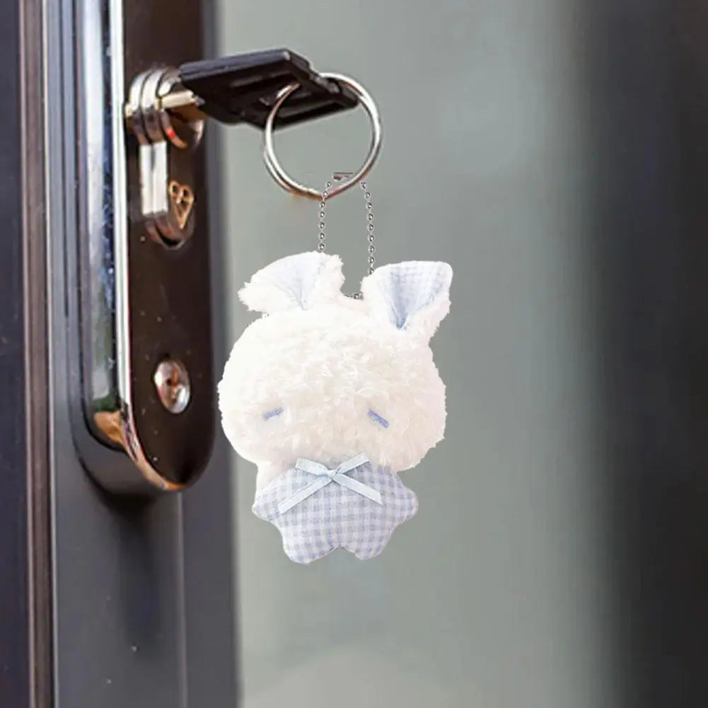 1/2Pcs Mini Angel Bunny Plush Keychain Cute Soft Rabbit Stuffed Toy Hanging Pendant Kawaii Gift for Girls