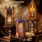 Rolife Wooden 3D Puzzle Twin-Tower Cathedral Model Building Kit DIY Miniature House Kit with LED Light for Bookshelf Decor